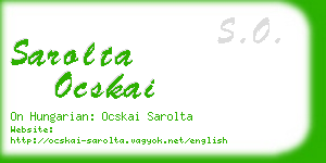 sarolta ocskai business card